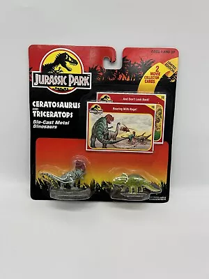Buy MOC 1993 Kenner Jurassic Park Film Diecast Metal - Ceratosaurus + Triceritops • 19.99£