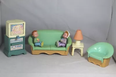 Buy Fisher Price Loving Family Toys Bundle - Sofa, TV, Chair & Children Figures USED • 24.99£