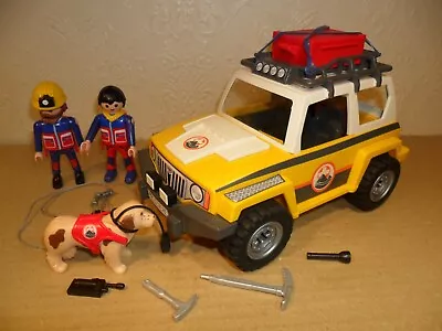 Buy PLAYMOBIL MOUNTAIN RESCUE CAR 9128 COMPLETE (Accessories,Figures,Dog) • 10.99£