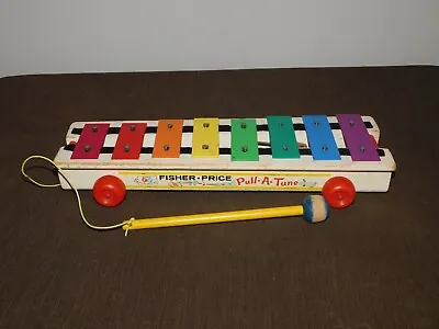 Buy Vintage 1964 Fisher Price Baby Toy Musical Pull A Tune Xylophone Pull String Toy • 53.27£