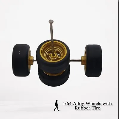 Buy 4 Spoke Custom Alloy 1:64 Wheels And Tyres Real Riders Rubber Hot Wheels Etc • 3.99£