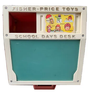 Buy Vintage Fisher Price Toys School Days Desk 1972Stencils Magnetic Letters Numbers • 19.21£