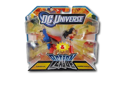 Buy DC Universe Action League Superman And Wonder Woman Figures • 13.99£