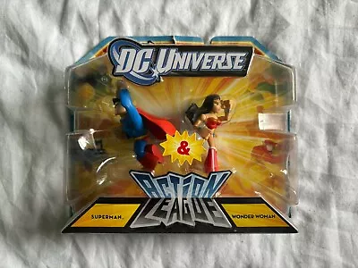 Buy Mattel DC Universe Action League Superman And Wonder Woman Figures • 4.49£