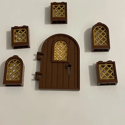 Buy Lego Reddish Brown Window & Door With Gold Lattice Bundle • 8.99£
