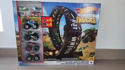 Buy Hot Wheels Monster Trucks Epic Loop Challenge Playset And 8 Vehicles NEW • 38£