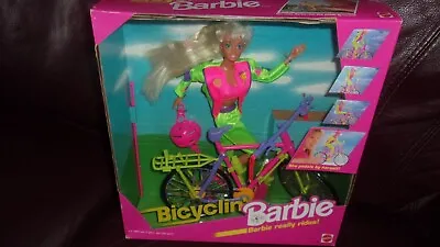 Buy Vintage Mattel 1993 Barbie With Pink Bicycle New, In Box. Excellent Condition • 24.63£