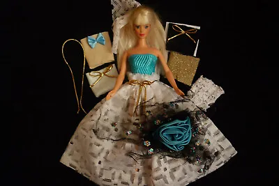 Buy Barbie Fascion Skirt With Removable Flower + Belt + Hair Jewelry Set NEW! Craft • 6.09£
