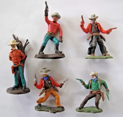 Buy 5 (54mm) Britains Swoppet / Herald Dismounted Cowboys • 22.95£