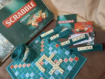 Buy Vintage SCRABBLE Original Family Word Board Game Mattel 1999 Incomplete  • 5.99£