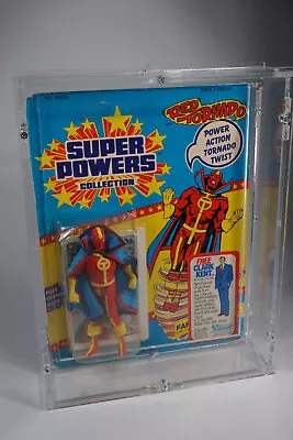 Buy Vintage 1986 Kenner Super Powers Red Tornado - MOSC + Acrylic Case • 171.63£