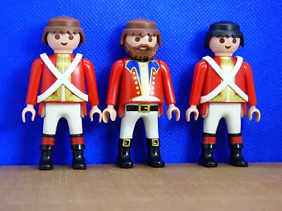 Buy Playmobil RD-1 Pirates 3x Red Coat Soldiers Ship Captain Bundle • 4.99£