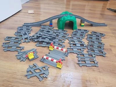 Buy Huge Lego Duplo Train Track Bundle Dark Grey Tunnel Bridge Level Crossing Switch • 50£