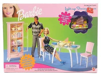 Buy 1999 Barbie Light-Up Dining Room Play Set / Dining Room Set / Mattel 67551, NrfB • 78.03£