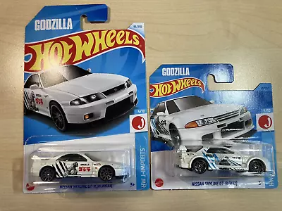 Buy Hot Wheels New On Cards X 2 Nissan Skyline GT-R R32 And R33 Godzilla 2024 Models • 17£