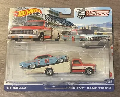 Buy Hot Wheels Car Culture Team Transport 61 Impala 72 Chevy Ramp Truck 54 Toy Model • 14.99£