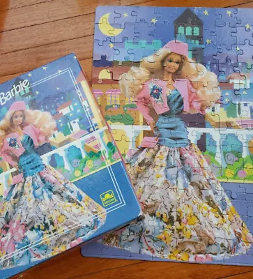 Buy Vintage 1991 Barbie 100 Piece Jigsaw Puzzle Fashion Doll 4957 Golden • 14.17£