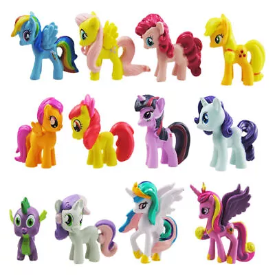 Buy 12pcs Little Pony Figures Toy Mini Unicorn Fluttershy Rainbow Dash Bundle Sets⊰ • 10.99£