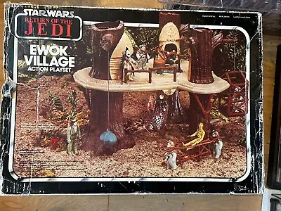 Buy Vintage 1980’s Kenner ROTJ Star Wars Figure Play Set - Ewok Endor Village + Box • 229.99£