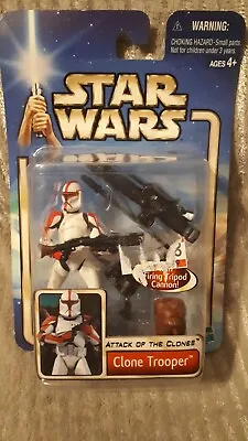 Buy STAR WARS ATTACK OF THE CLONES 2001 HASBRO Clone Trooper With Firing Cannon New • 9.99£
