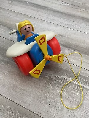Buy Fisher Price 1980 Pull Along Aeroplane Clicker Toddler Children’s Toy • 9.99£