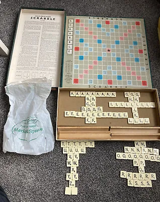 Buy Vintage Spear’s Games Scrabble 1950s Wooden Racks Family Classic Fun Game • 12.99£