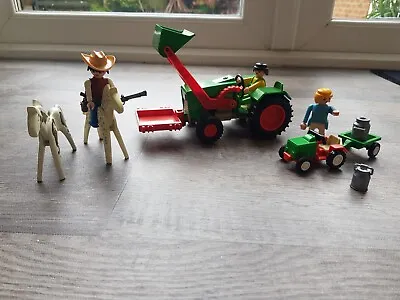 Buy Playmobil Tractor Farm Cowboy Horses Set Bundle • 12.99£