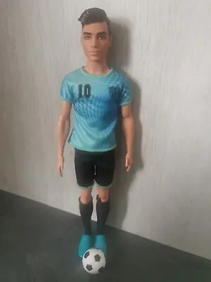 Buy Football Ken Barbie Mattel Blue No 10 2016 Footballer Career • 6.90£