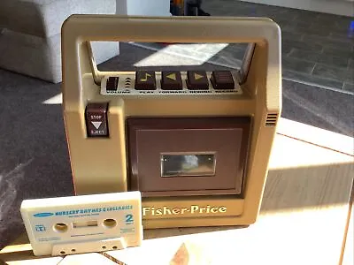 Buy Vintage 1980s Fisher Price Toy Brown Cassette Player/Recorder + Nursery Rhymes • 55£