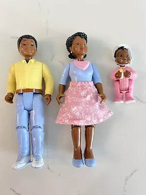 Buy Vintage 90s FISHER PRICE Loving Family Black African American Mom Dad Baby Dolls • 47.26£