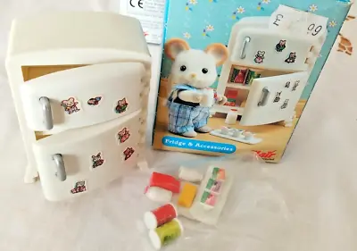 Buy SYLVANIAN FAMILIES FRIDGE & ACCESSORIES REFRIGERATOR With ACCESSORIES Vintage NEW • 15.34£