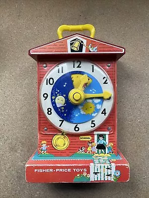 Buy Vintage Fisher Price Music Box Teaching Clock 1962 - 1968 DES PAT D198,756 998 • 9.99£