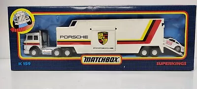 Buy Matchbox Superkings K-159 Porsche Racing Car Iveco Transporter With Car 1991 New • 100£
