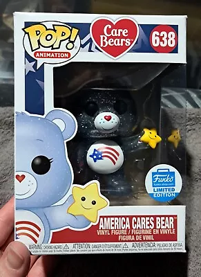 Buy Care Bear Funko Pop - America Cares Bear #638 Ltd Edition With Pop Protector • 29.99£