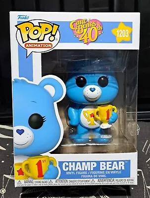 Buy Care Bear Funko Pop Champ Bear #1203 - New In Box With Pop Protector • 15.99£
