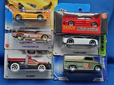 Buy Hot Wheels Job Lot 5 Cars Carded Dairy Delivery, Mustang T-Hunt +1 Tesco Car • 10.95£