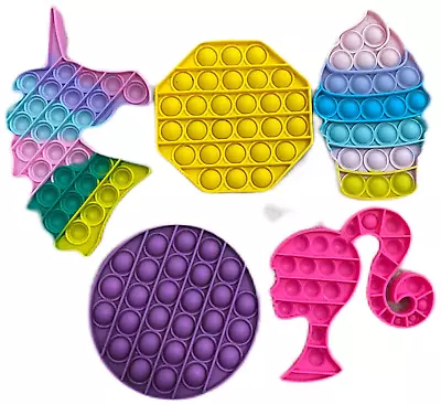 Buy Lot Of 5 Pop It Fidget Toys - Barbie Key Chain, Unicorn, Ice Cream Cone 4 -7  • 9.64£