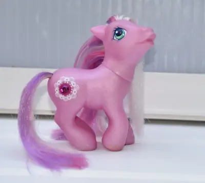 Buy Vintage My Little Pony G3 Crystal Lace Gemstone Pink Horse Toy Figure 2003 • 10£