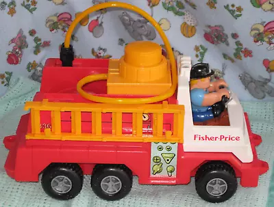 Buy Fisher Price Water Canon Toy Pumper 336 Fire Engine Fireman Ladder Vintage '80s • 25.95£