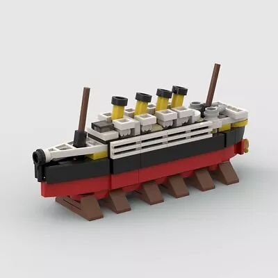Buy MOC MINI Titanic Cruies Boat Model Building Blocks Desktop Decorations Toys Gift • 10.07£