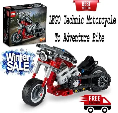 Buy LEGO 42132 Technic Motorcycle To Adventure Bike 2 In 1 Motorbike Toy Set • 8.96£