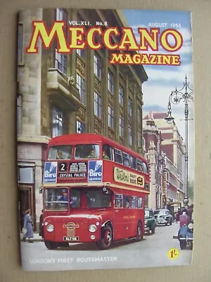 Buy 1956 MECCANO MAGAZINE August Routemaster Bus, Aerotrain, Peterborough Lift Lock • 8£