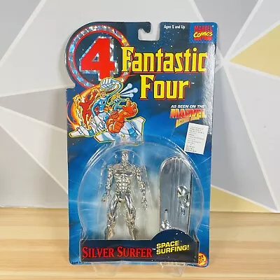 Buy Silver Surfer Toybiz Fantastic Four  Action Figure 1994 Sealed On Card • 34.99£