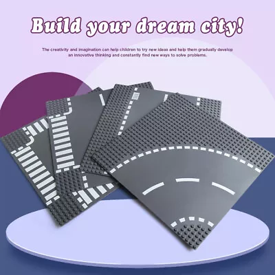 Buy Four Types Curves Crossing Road Base Plate Brick Blocks Kids Toys For LEGO City • 5.99£