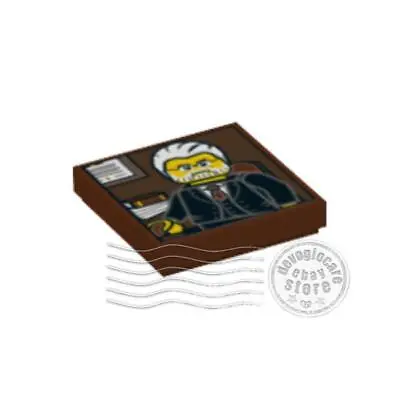 Buy 1x LEGO 3068pb0699 Decorated Plate Portrait 2x2 Brown | 6142949 • 2.36£