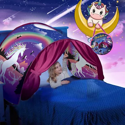 Buy UK Dream Tents Kids Unicorn House Foldable Pop Up Bed Tent Indoor Baby Toy Gifts • 12.99£