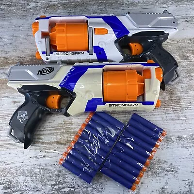 Buy 2 Strongarm Nerf N-Strike Elite Toy Blaster With Rotating Barrel With Ammo • 13£