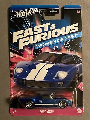Buy Hot Wheels Fast And Furious Women Of Fast Ford GT40 Blue 4/5. Brand New. • 8£