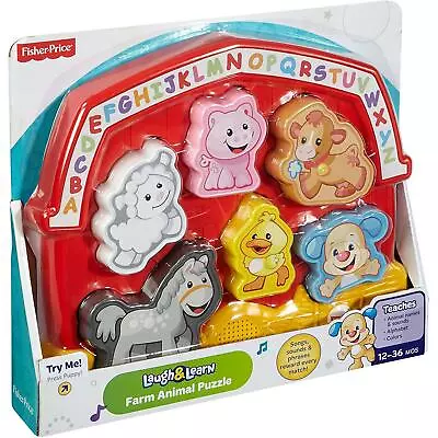 Buy Fisher-Price Laugh & Learn FARM ANIMAL PUZZLE - Teaches ABCs, Animals & Colours • 17.99£