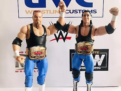 Buy WWF WWE Retro Tag Team Wrestling Belts Set For Hasbro / Mattel / Jakks Figures • 5.99£